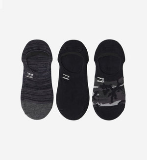Billabong All Day Tie Dye No Show Socks-Black