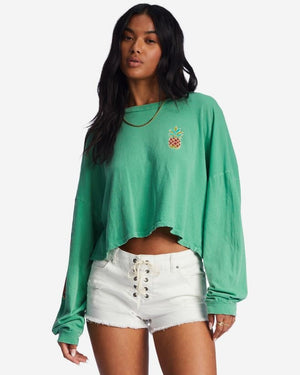 Billabong Beach Boyfriend Crop L/S Tee-Sweet Grass