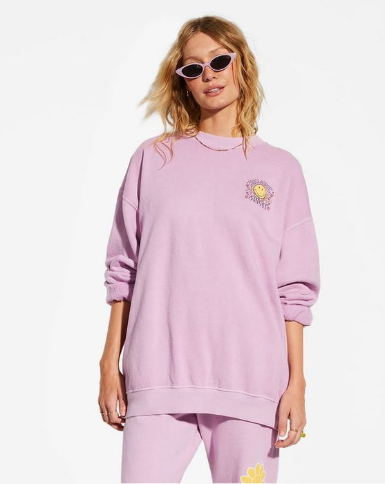 Billabong Ridin Happy Sweatshirt-Lady Lavender