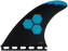 Channel Islands Tech 1 Tri/Quad Fin Set-Blue-Medium
