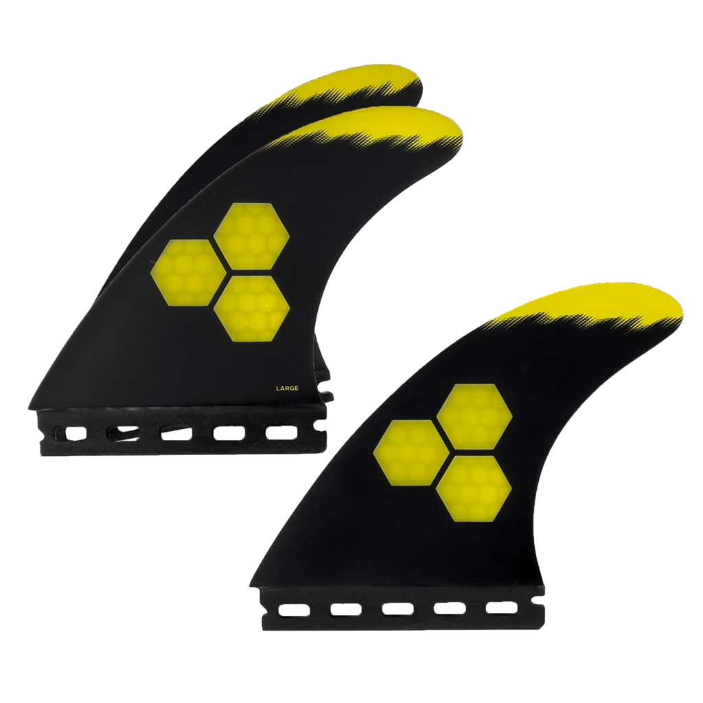 Channel Islands Tech 1 Tri Fin Set-Yellow-Large
