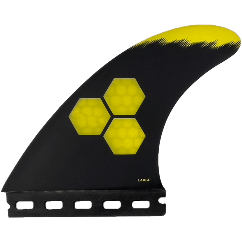 Channel Islands Tech 1 Tri Fin Set-Yellow-Large