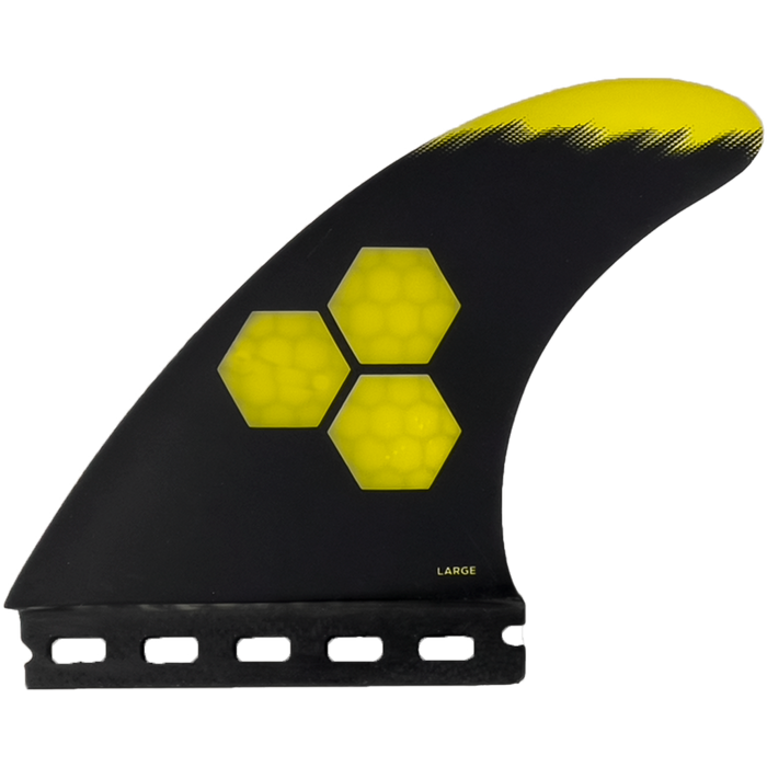 Channel Islands Tech 1 Tri/Quad Fin Set-Yellow-Large