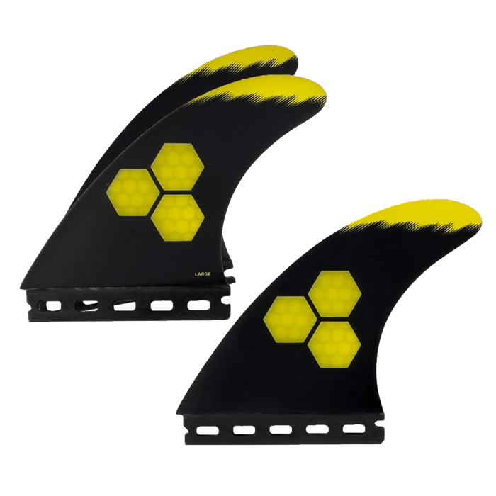 Channel Islands Tech 1 Tri Fin Set-Yellow-Large