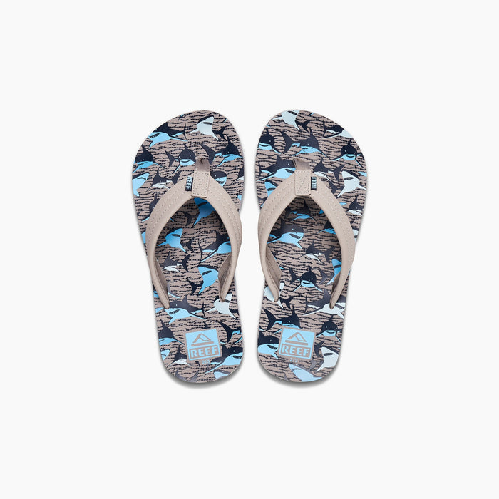 Reef Kids Ahi Sandal-Tan Sharks