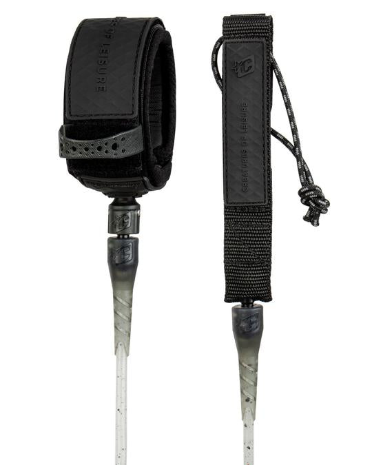 Creatures Comp Leash-Cement Speckle Black-6' x 1/4"