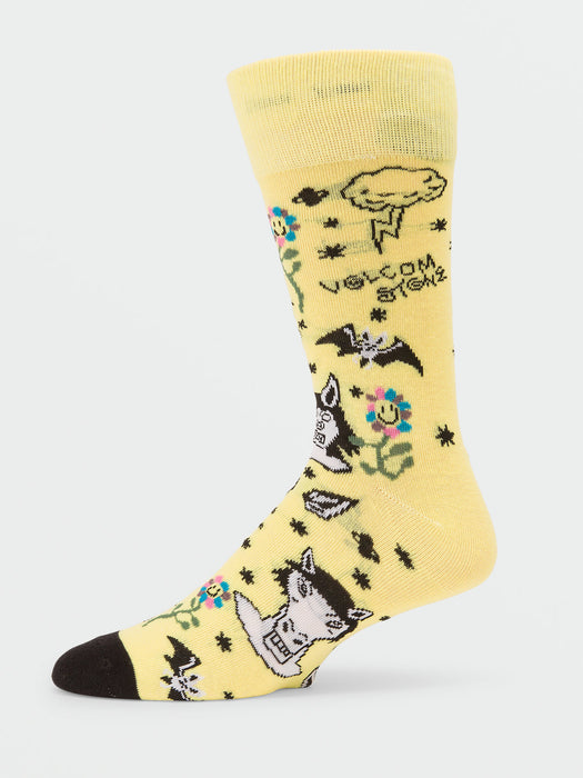 Volcom Surf Vitals Ozzy Socks-Glimmer Yellow