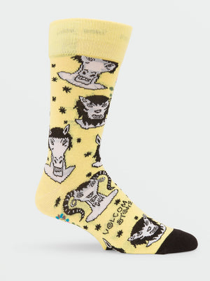 Volcom Surf Vitals Ozzy Socks-Glimmer Yellow— Alternate View