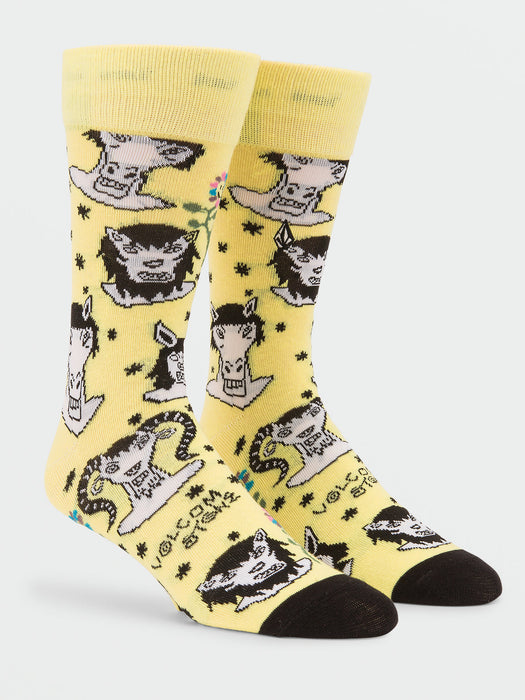 Volcom Surf Vitals Ozzy Socks-Glimmer Yellow