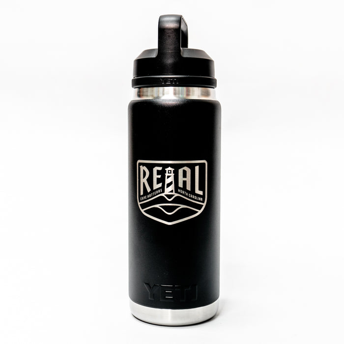 REAL x YETI Rambler 26 oz Bottle w/Chug Cap-Black