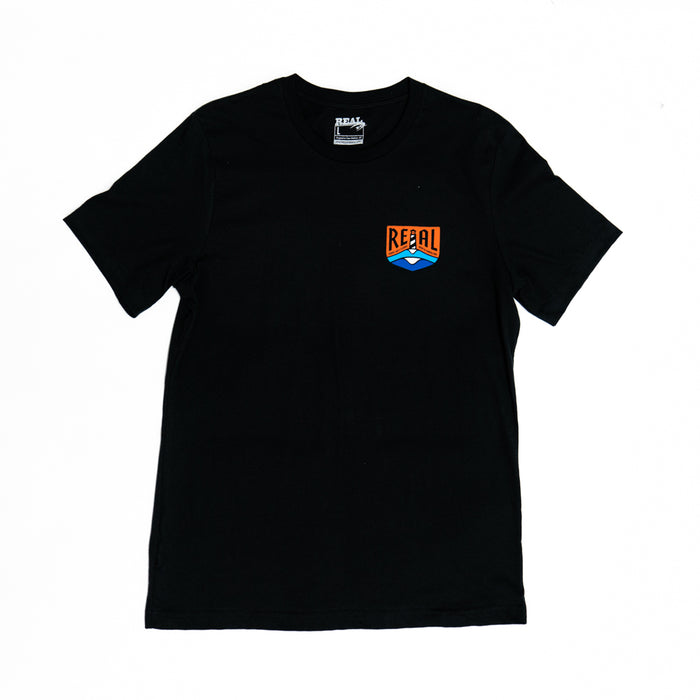 REAL Lighthouse Badge Tee-Vintage Black