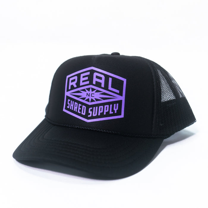 REAL Shred Supply Trucker Hat-Black/Purple