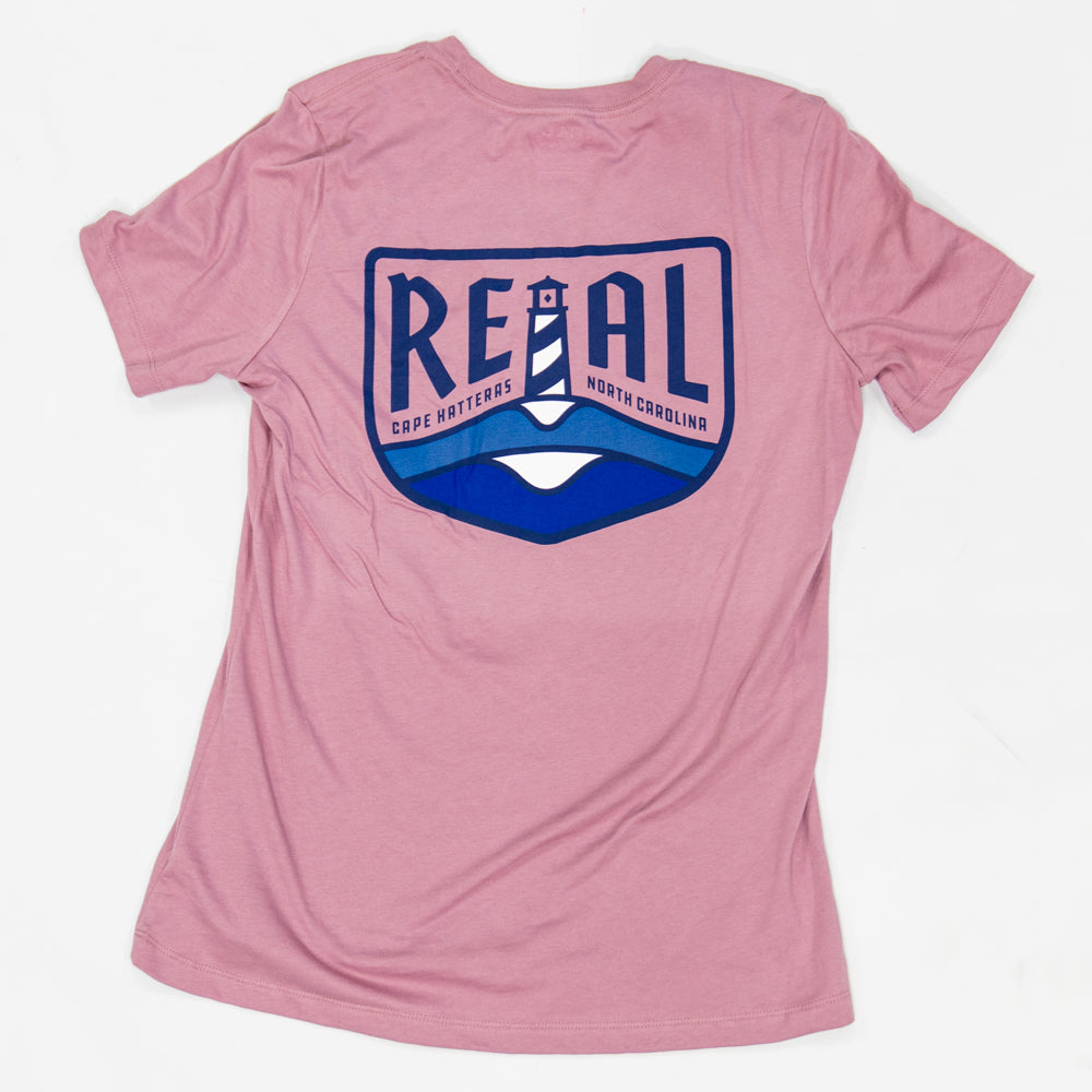 REAL Wmn's Lighthouse Badge Tee-Orchid