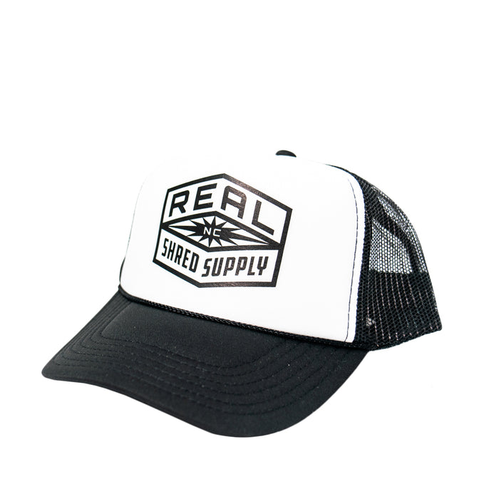 REAL Shred Supply Trucker Hat-Black/White