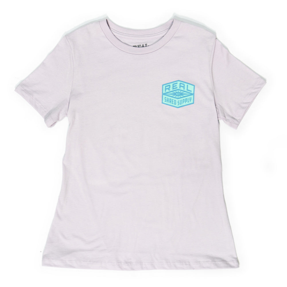 REAL Wmn's Shred Supply Tee-Lavender Dust