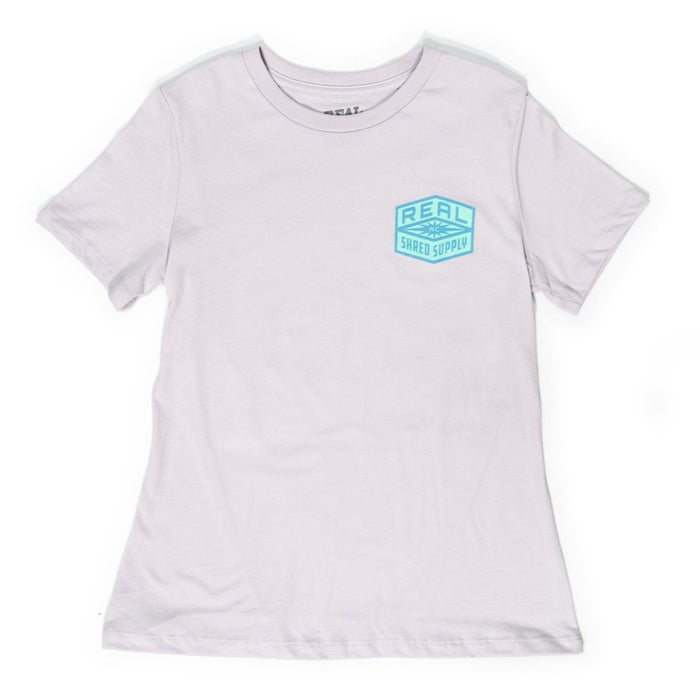 REAL Wmn's Shred Supply Tee-Lavender Dust