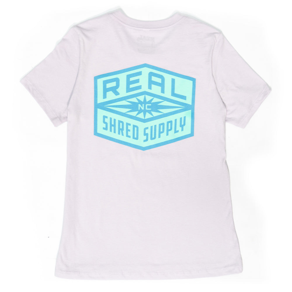REAL Wmn's Shred Supply Tee-Lavender Dust