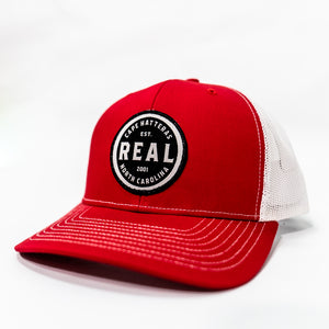 REAL Circle Patch Hat-White/Red