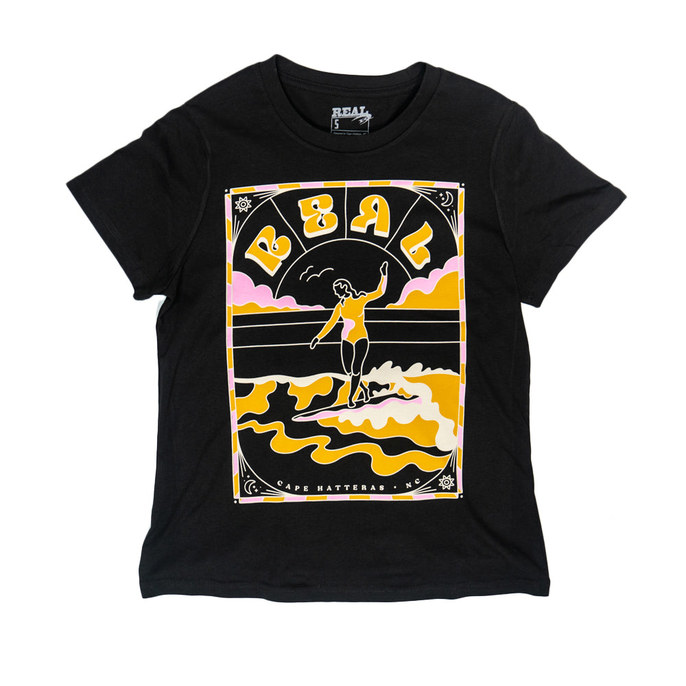 REAL Wmn's Liquid Dreams Tee-Coal