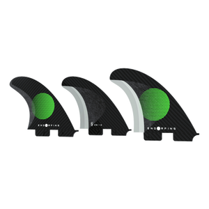 Endorfin Slater KS1 FCS II Tri Fin Set-Black/Green-Small
