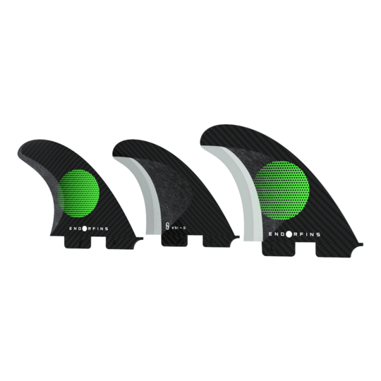 Endorfin Slater KS1 FCS II Tri Fin Set-Black/Green-Small