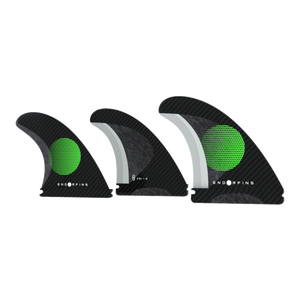 Endorfin KS1 Futures Tri Fin Set-Black/Green-Small