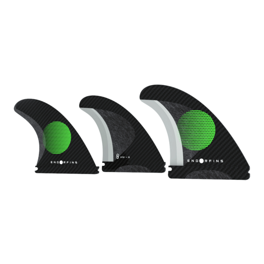 Endorfin Slater KS1 Futures Tri Fin Set-Black/Green-Small