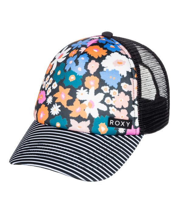 Roxy Honey Coconut Hat-Anthracite Flower Power