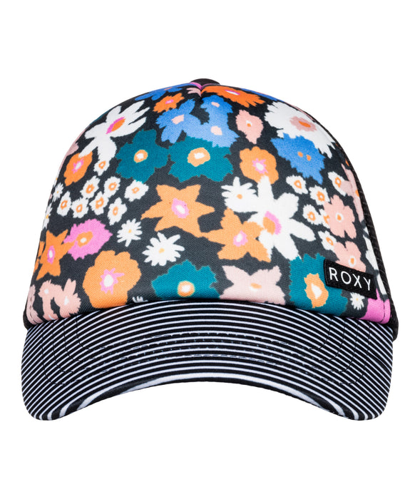 Roxy Honey Coconut Hat-Anthracite Flower Power