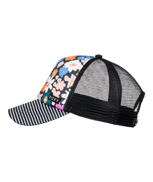 Roxy Honey Coconut Hat-Anthracite Flower Power— Alternate View