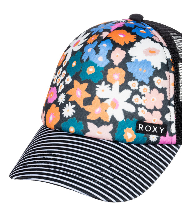 Roxy Honey Coconut Hat-Anthracite Flower Power