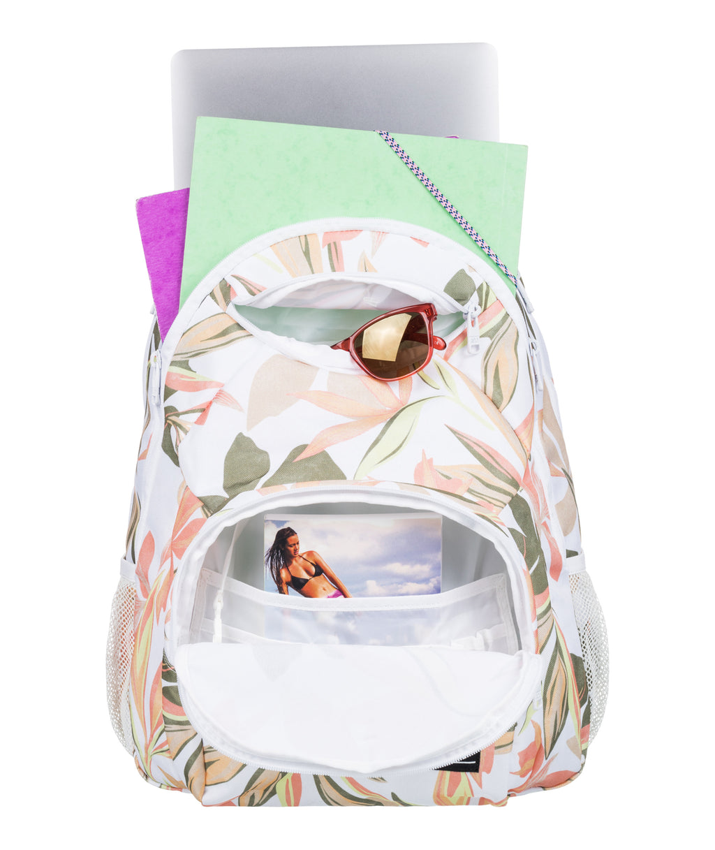 Roxy Shadow Swell Printed Backpack-Bright White