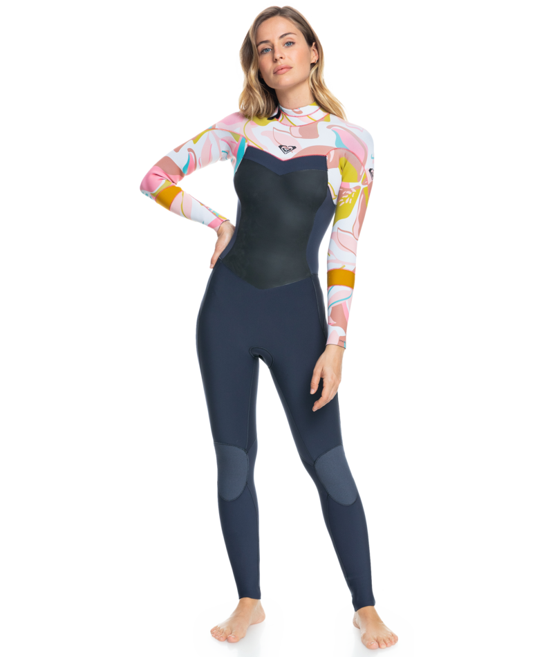 Roxy 4/3 Syncro BZ Wetsuit-Jt Gry/Crl Flm/Tmpl