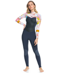 Roxy 4/3 Syncro BZ Wetsuit-Jt Gry/Crl Flm/Tmpl