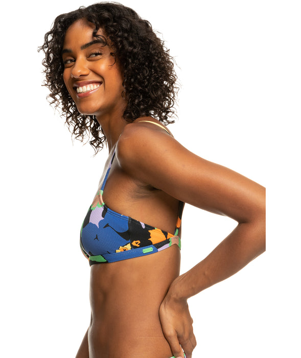 Roxy Color Jam Bralette Top-Anthracite Flower