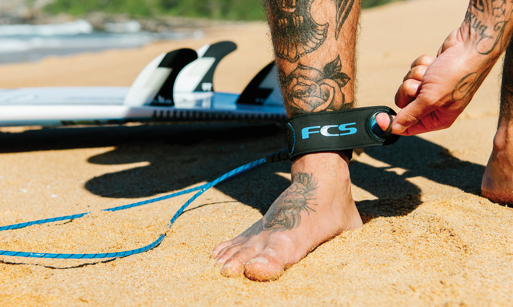 FCS Freedom Helix All Around Leash-Natural/Black-6'