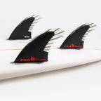 FCS Accelerator PC Carbon Tri Fin Set-Black/Red-Medium