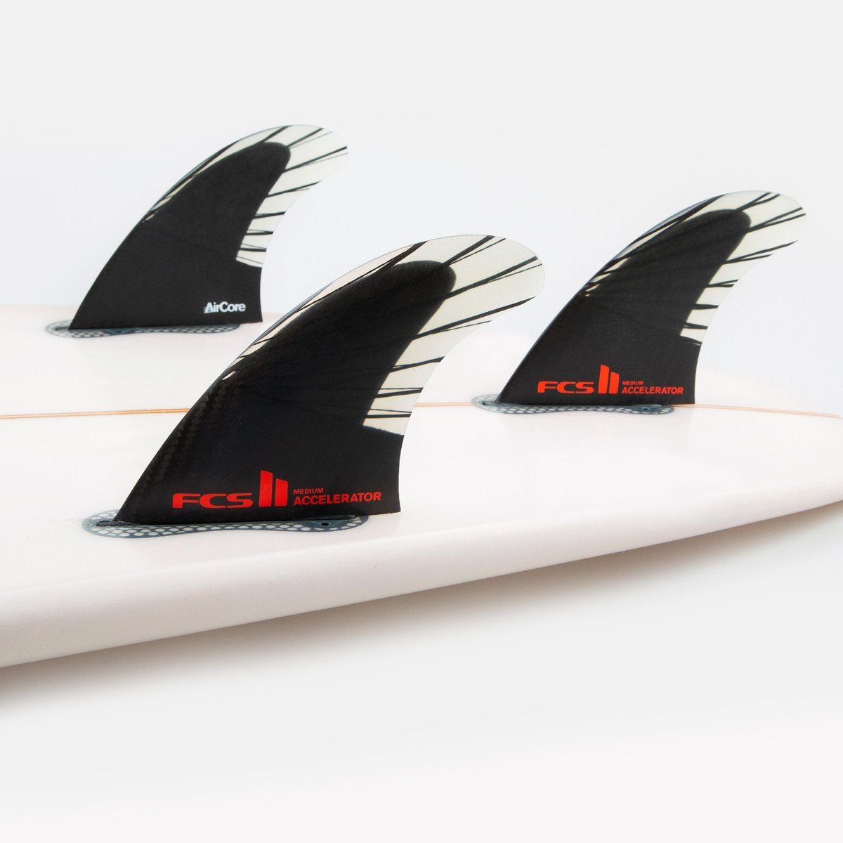 FCS Accelerator PC Carbon Tri Fin Set-Black/Red-Medium