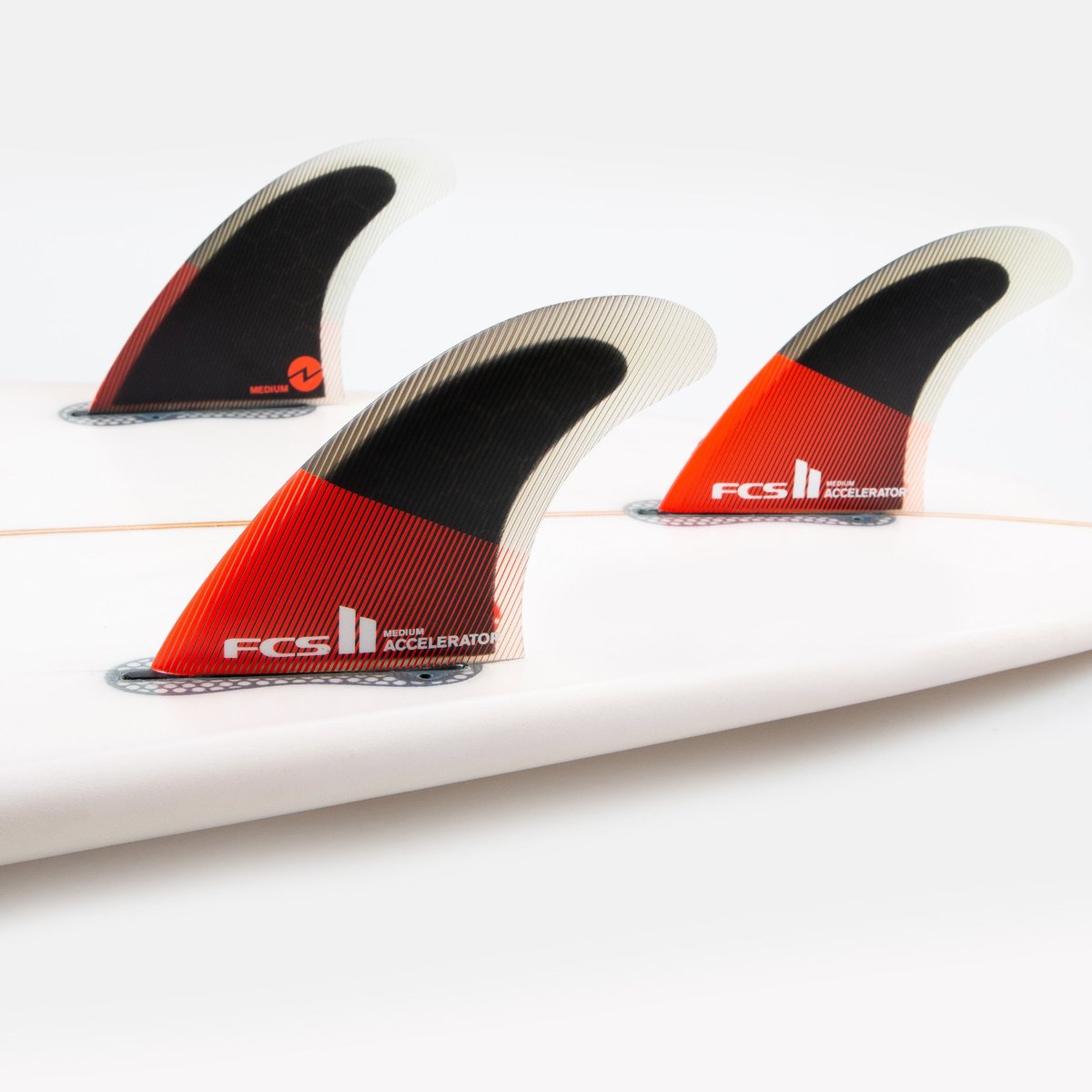 FCS Accelerator PC Tri Fin Set-Red/Black-Large