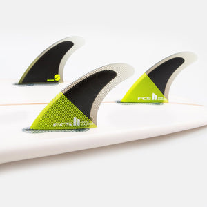 FCS Carver PC Tri Fin Set-Acid/Black-Large— Alternate View