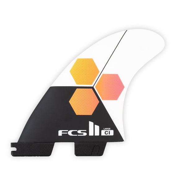 FCS II CI Upright PC Tri Fin Set-White-Large — REAL Watersports