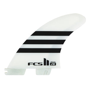 FCS Julian Wilson JW PC Tri Fin Set-Black/White-Large
