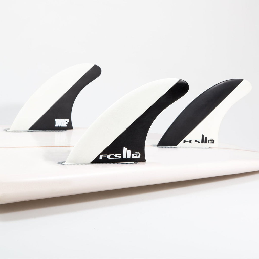 FCS Mick Fanning MF PC Tri Fin Set-Black/White-Medium