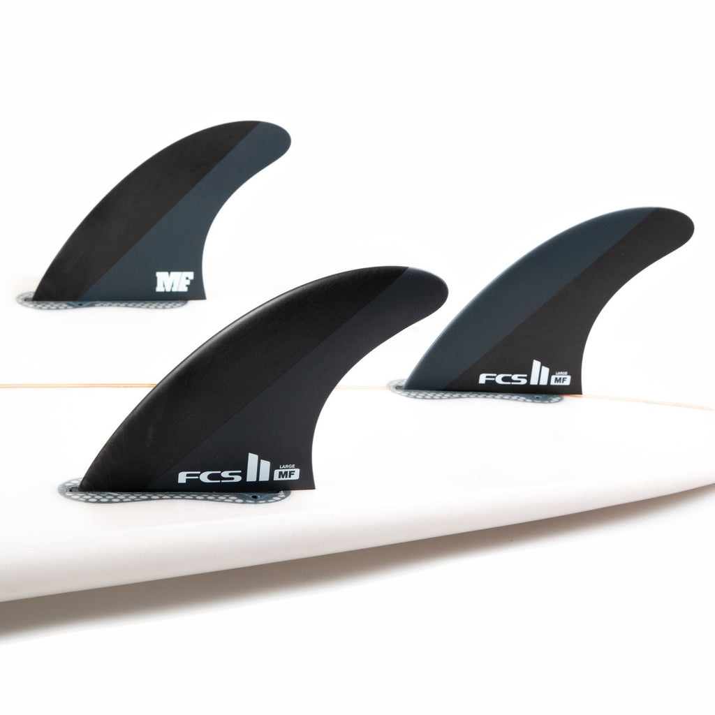 FCS II MF Neo Carbon Tri Fin Set-Black/White-Large