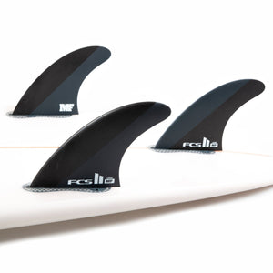 FCS II MF Neo Carbon Tri Fin Set-Black/White-Large