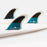 FCS Performer PC Tri Fin Set-Teal/Black-Small