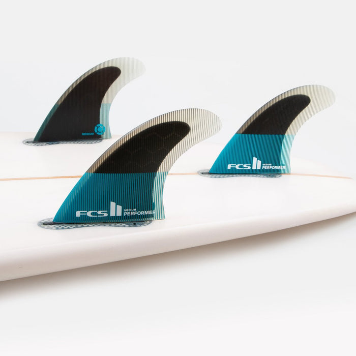 FCS Performer PC Tri Fin Set-Teal/Black-Large