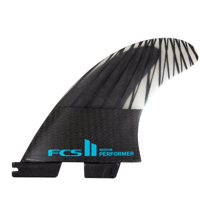 FCS Performer PC Carbon Tri Fin Set-Black/Teal-Large