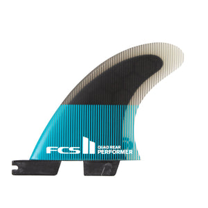 FCS Performer PC Quad Rear Fin Set-Teal/Black-Large