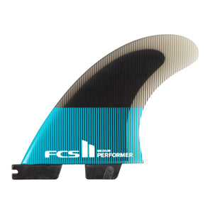 FCS Performer PC Quad Fin Set-Teal/Black-Large